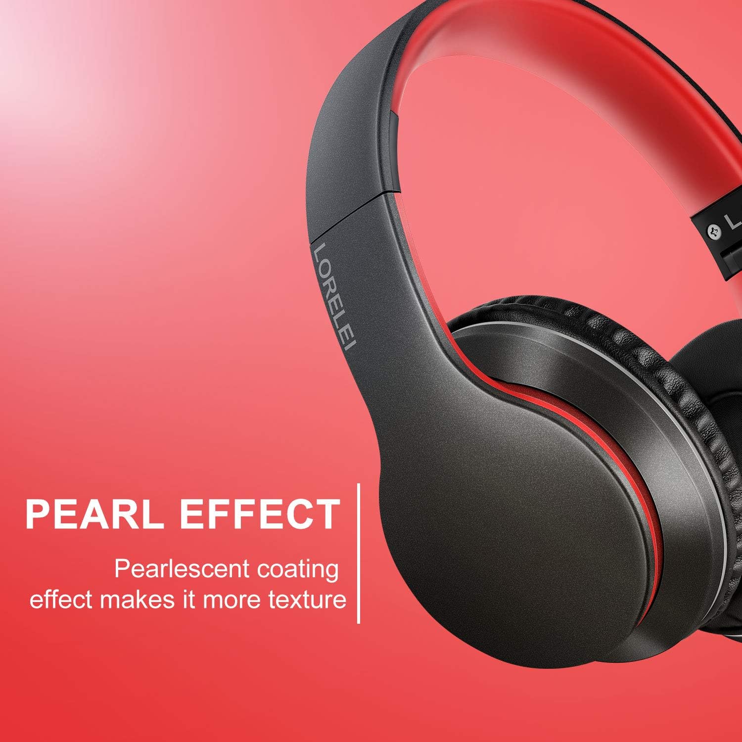 LORELEI X6 Over-Ear Wired Stereo Bass Headphones with Microphone, Lightweight, Foldable & Portable with 1.45M No-Tangle for Smartphone, Tablet, MP3/4, Space Black - PuriLite