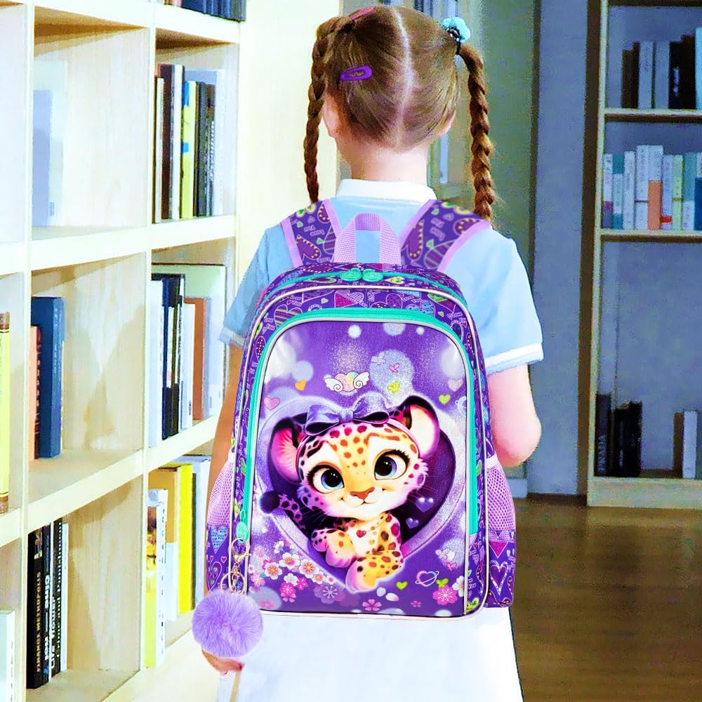 3pcs Backpack for Boys and Girls, 16” Kids Kindergarten Bookbag with Lunch Box, Cute Elementary Backpacks for Boy Girl - PuriLite