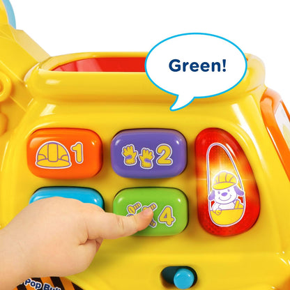 Push and Pop Bulldozer Toy | Interactive Push Toy for Toddlers | Ball Popping Construction Vehicle | Early Learning Push Toy | Motor Skill Development Toy - PuriLite