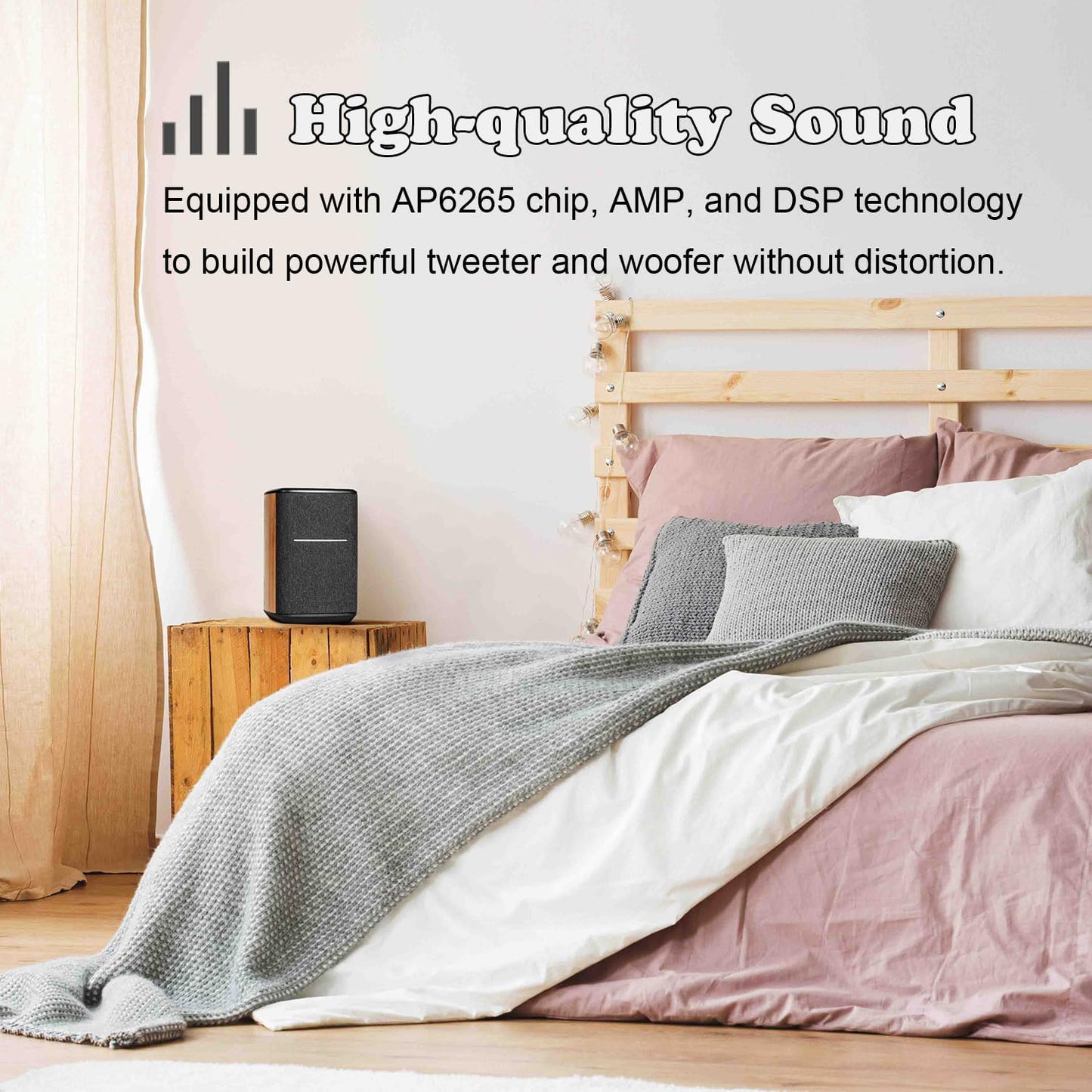 Edifier WiFi Smart Speaker Without Microphone, Works with Alexa, Supports AirPlay 2, Spotify , Tidal Connect, 40W RMS One-Piece Wi-Fi and Bluetooth Sound System, No Mic, MS50A - PuriLite