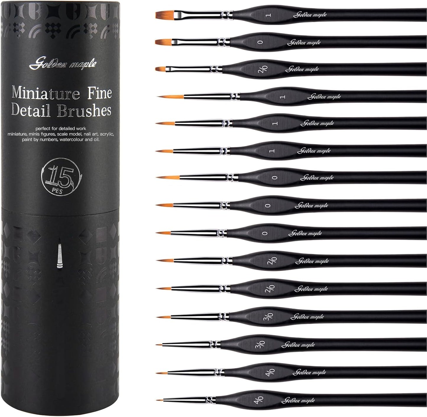Detail Paint Brushes Set 10pcs Miniature Brushes for Fine Detailing & Art Painting - Acrylic, Watercolor,Oil,Models - PuriLite