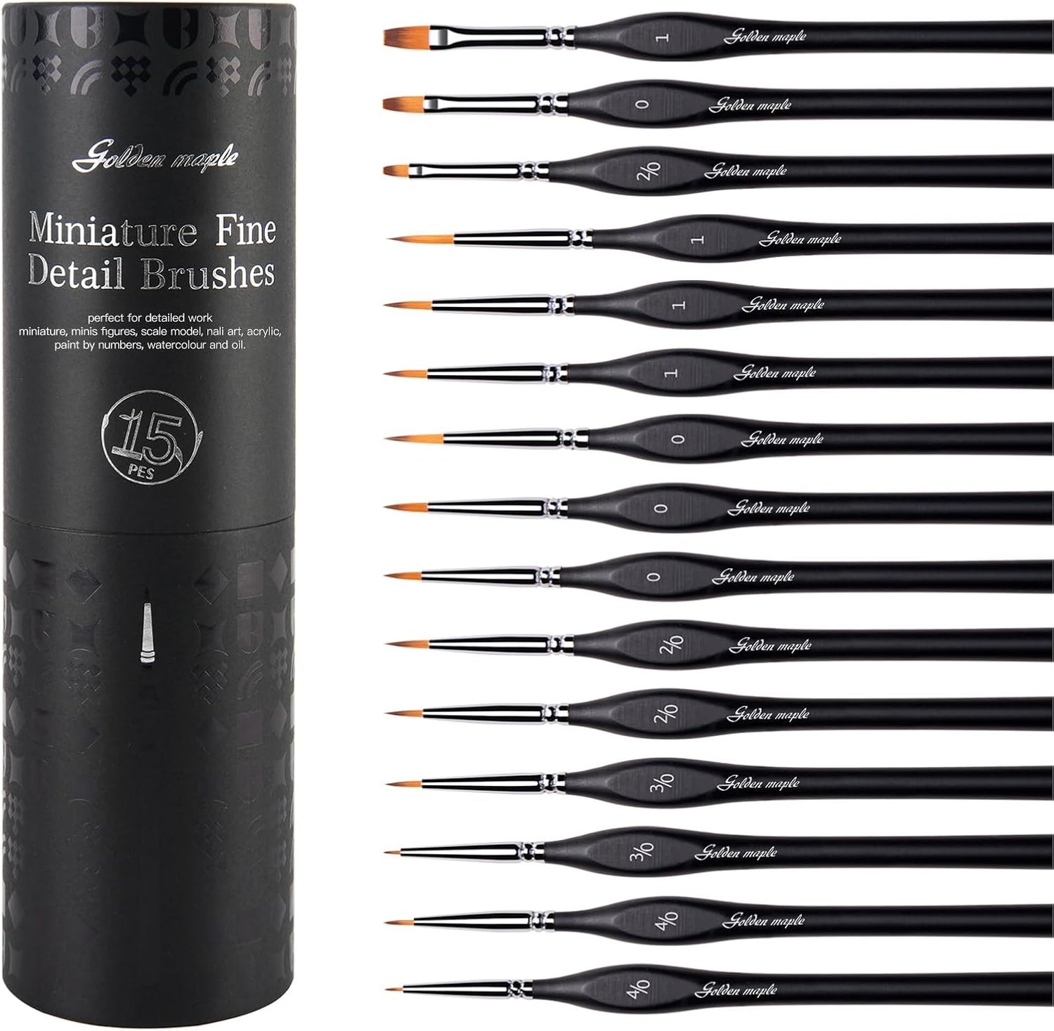 Detail Paint Brushes Set 10pcs Miniature Brushes for Fine Detailing & Art Painting - Acrylic, Watercolor,Oil,Models - PuriLite