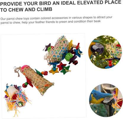 Kisangel 6pcs Parrot Toys for Bird Cage Accessories Useful Parrot Chewing Toys for Pet Supplies