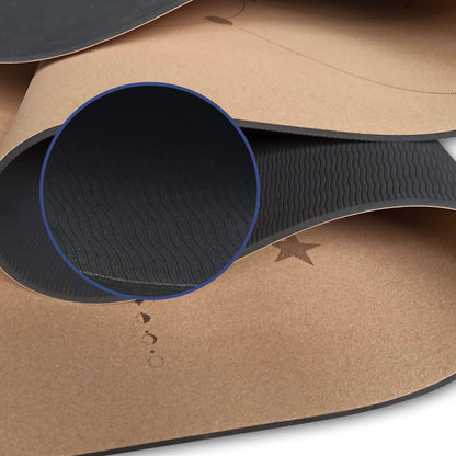 Numat Cork Yoga Mat 6mm (1/4 inch) Thick 72 x 24 in, Sweatproof NonSlip Eco-friendly, Lightweight TPE foam with Alignment Lines, Great for Hot Yoga, Pilates, Gym and Exercise, Black Carrying Bag w.
