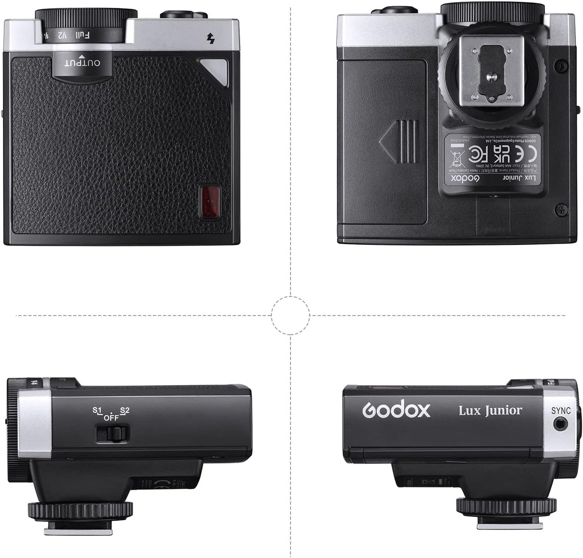Godox Lux Junior Retro Camera Flash Speedlight GN12 6000K Color Temperature 28mm Focal Length Replacement Compatible for Canon Nikon Sony Fuji Olympus Cameras - PuriLite