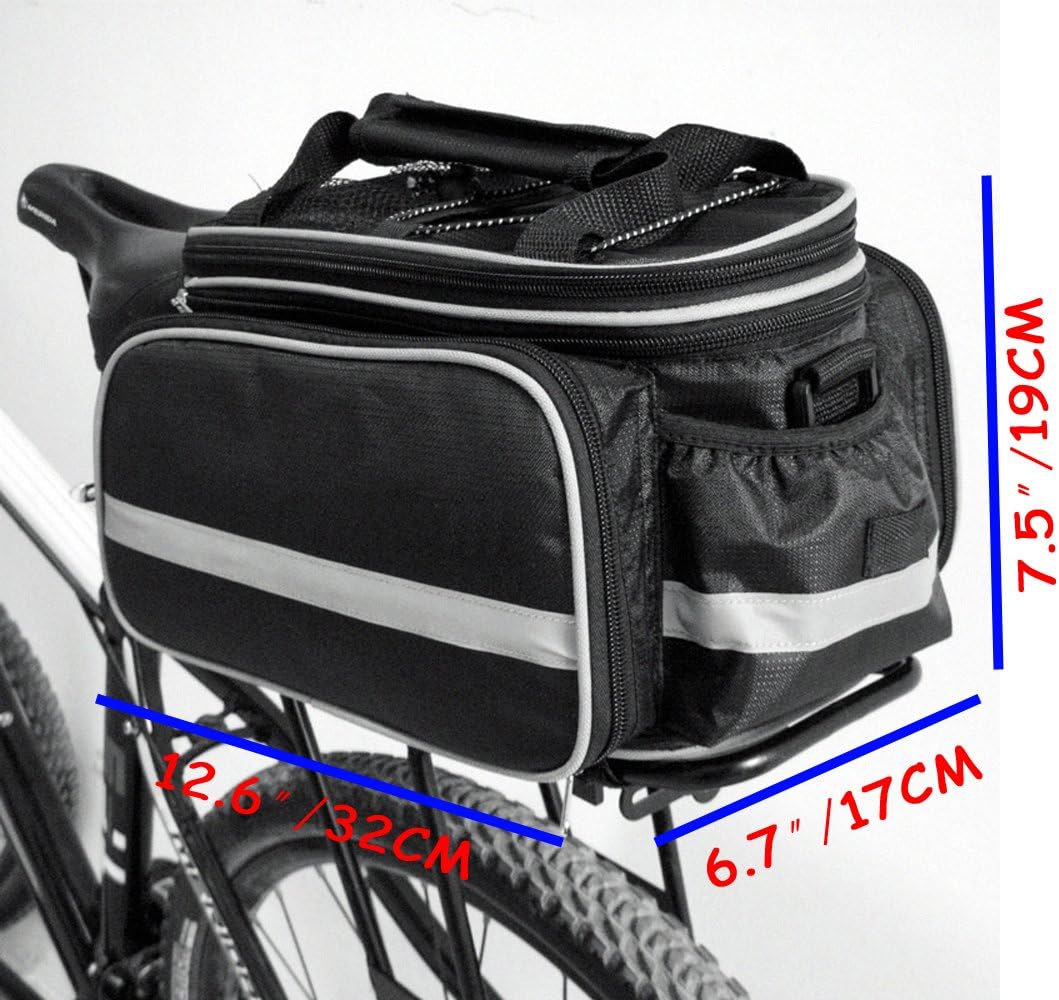 Disconano® Waterproof Multi Function Excursion Cycling Bicycle Bike Rear Seat Trunk Bag Carrying Luggage Package Rack Panniers with Rainproof Cover - PuriLite