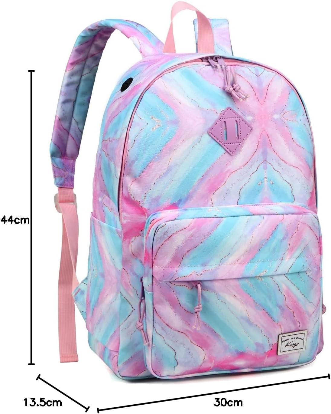 School Backpack, Kasqo 15.6 Inch Classic Lightweight Water-Resistant Backpack for Men Women Teens Girls Boys Kids to School, College, Travel, Work, Black - PuriLite