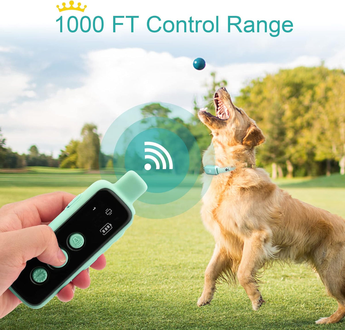 Bousnic Shock Collar for Dogs - Waterproof Rechargeable Dog Electric Training Collar with Remote for Small Medium Large Dogs with Beep, Vibration, Safe Shock Modes (8-120 Lbs) (Grey) - PuriLite