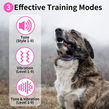 DOGLinsen No Shock Dog Training Collar with Remote 3300ft Range, Vibrating Dog Collar, Vibration Collar for Small Medium Large Dogs, 9 Style Tones and Vibration Collar - PuriLite
