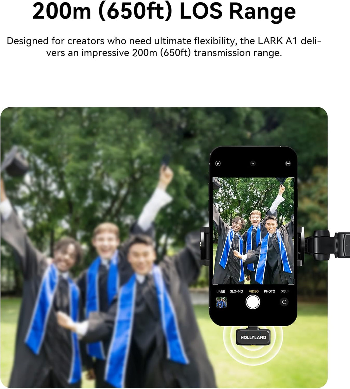 Hollyland Lark A1 Duo - Wireless Microphone USB C for iPhone 16/15 & Android (2TX + USB-C RX + Charging Case), Magnetic Mic for YouTube, TikTok, Podcast, Interviews (Black) - PuriLite