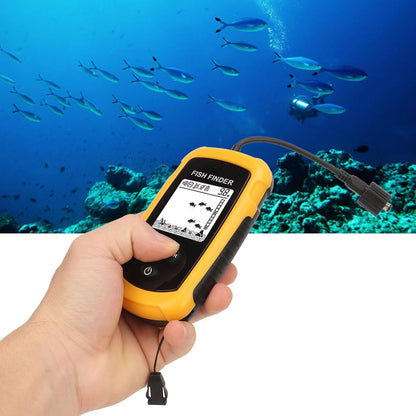 Portable LCD Display Fish Finder with 200khz Sonar Frequency, Handheld Portable Fish Depth Finder Fish Schools Alarm, Ideal for Kayak Boat Fishing - PuriLite