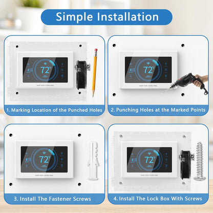 ClarityCraze Universal Thermostat Lock Box, Clear Guard, AC Control, Fits Thermostats Up to 6.88" H x 4.25" W or Smaller - PuriLite