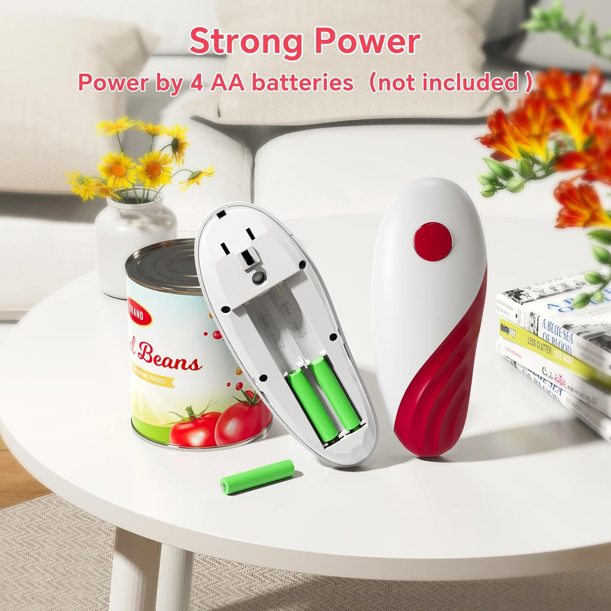 Osnil Rechargeable Electric can Opener for Seniors, Arthritis and Mum Automatic Open Any Size can with Smooth Edge Food-Safe with Rechargeable Battery and USB Cable - PuriLite