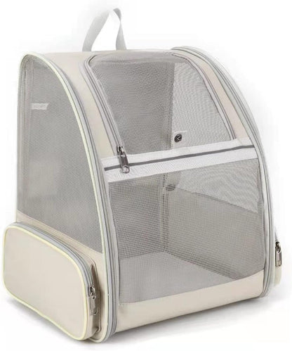 Large Cat Carrier Backpack, Pet Backpack Carrier for Small Dog Up to 16 Pounds, Breathable Vented Design Backpack for Travelling and Hiking Outdoor, White… - PuriLite
