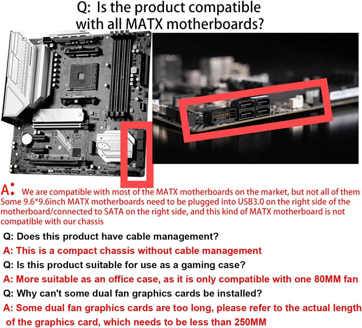 TGDGAMER T1 Micro ATX PC Case, Support MATX, Mini-ITX, Micro ATX case Slim, USB3.0x1, USB2.0X1, I/O Port, Black - PuriLite