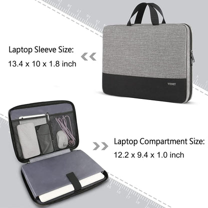 Ytonet Laptop Sleeve, 15.6 inch TSA Laptop Bag Laptop Case Water Resistant Computer Carrying Bag Compatible for Lenovo, HP, Dell, Asus Notebook, Gifts for Men Women, Grey - PuriLite