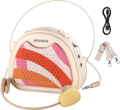 NEEWER VA01 Voice Amplifier with Wired Headset Microphone, Speaker, Shoulder Strap, AUX Output, USB C Rechargeable Portable Sound Amplifier with Mic 14Hrs Battery for Teachers, Trainers, Tour Guides - PuriLite