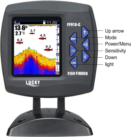 Fish Wired Transducer Sensor Fish 45 Degrees Underwater Fishing Camera Portable Fish Waterproof Underwater Monitor LCD Fish Locator Boat Fish Fish Detector ANRIO - PuriLite