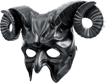 MCJC Devil Goat Horned Mask, Halloween Cosplay Props, Adult Half Face Masquerade Mask, 4 Colors - PuriLite