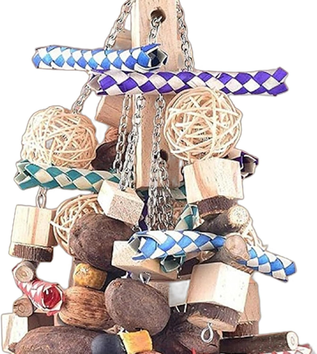 Parakeet Toys Wooden Rattan Natural Enrichment Pet Supplies