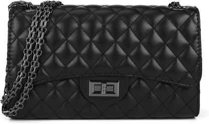 Gladdon Quilted Crossbody Bags for Women Ladies Shoulder Purses with Chain Strap Stylish Clutch Purse,Medium - PuriLite