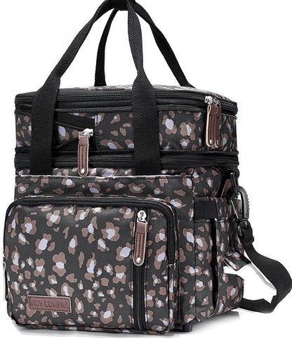 Lunch Bag Women Insulated Lunch Box for Work, Purple Expandable Large Lunch Bags, Leakproof Double Deck Lunch Box Cooler Bag（Purple） - PuriLite