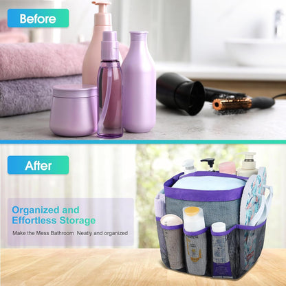 Attmu Mesh Shower Caddy Portable for College Dorm Room Essentials with 8 Pockets, Hanging Shower Caddy Basket Tote Bag Toiletry Accessories for Bathroom - PuriLite