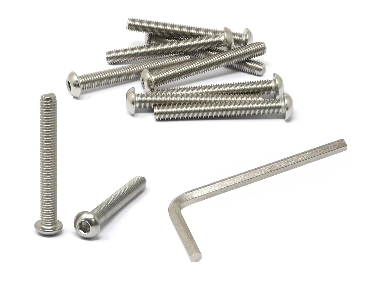iexcell 50 Pcs M6 x 20mm Thread Pitch 1 mm Stainless Steel 304 Hex Socket Button Head Cap Screws Bolts Kit - PuriLite