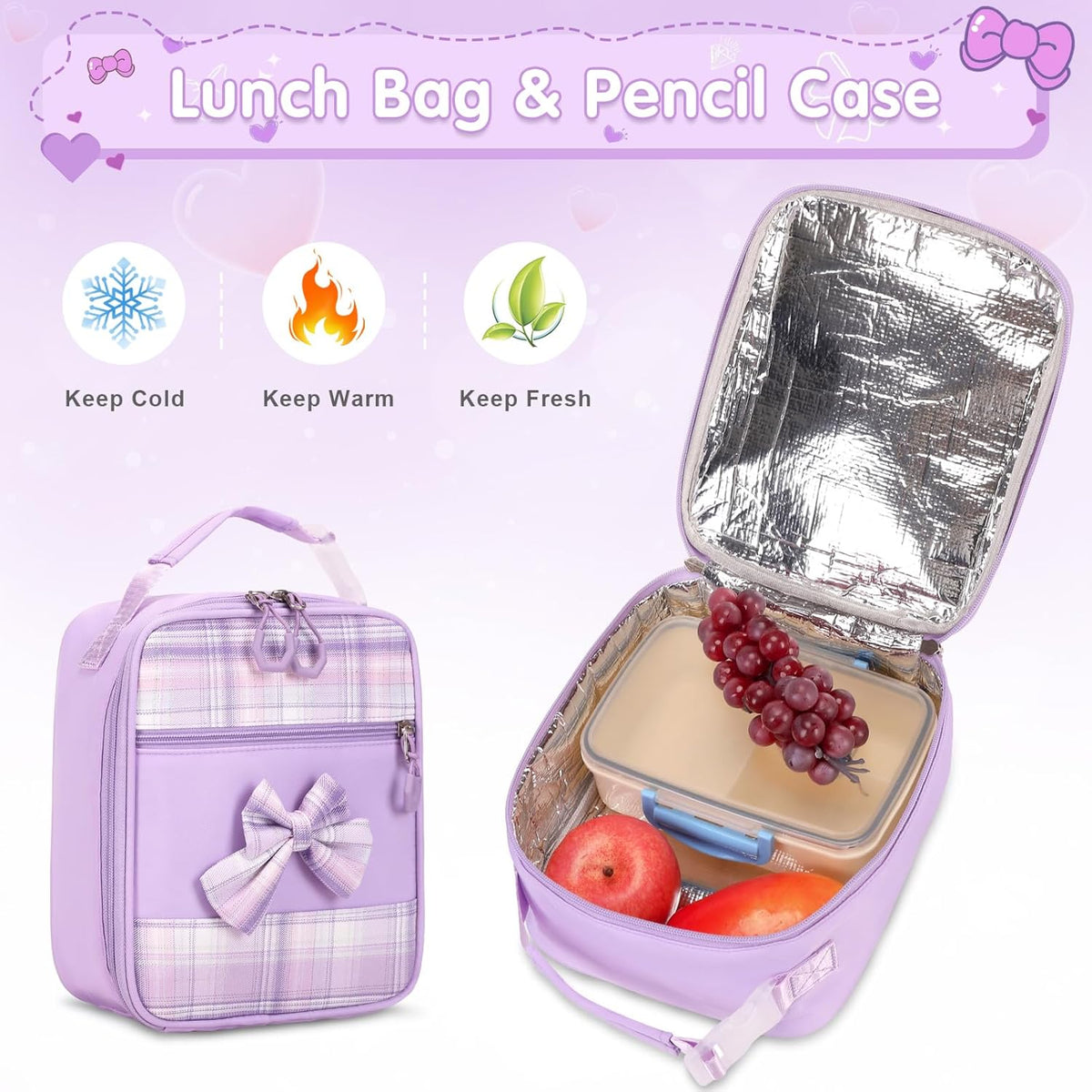ACESAK Girls Backpack - 3PCS Backpack for Girls Cute School Backpacks for Girls Kindergarten - PuriLite