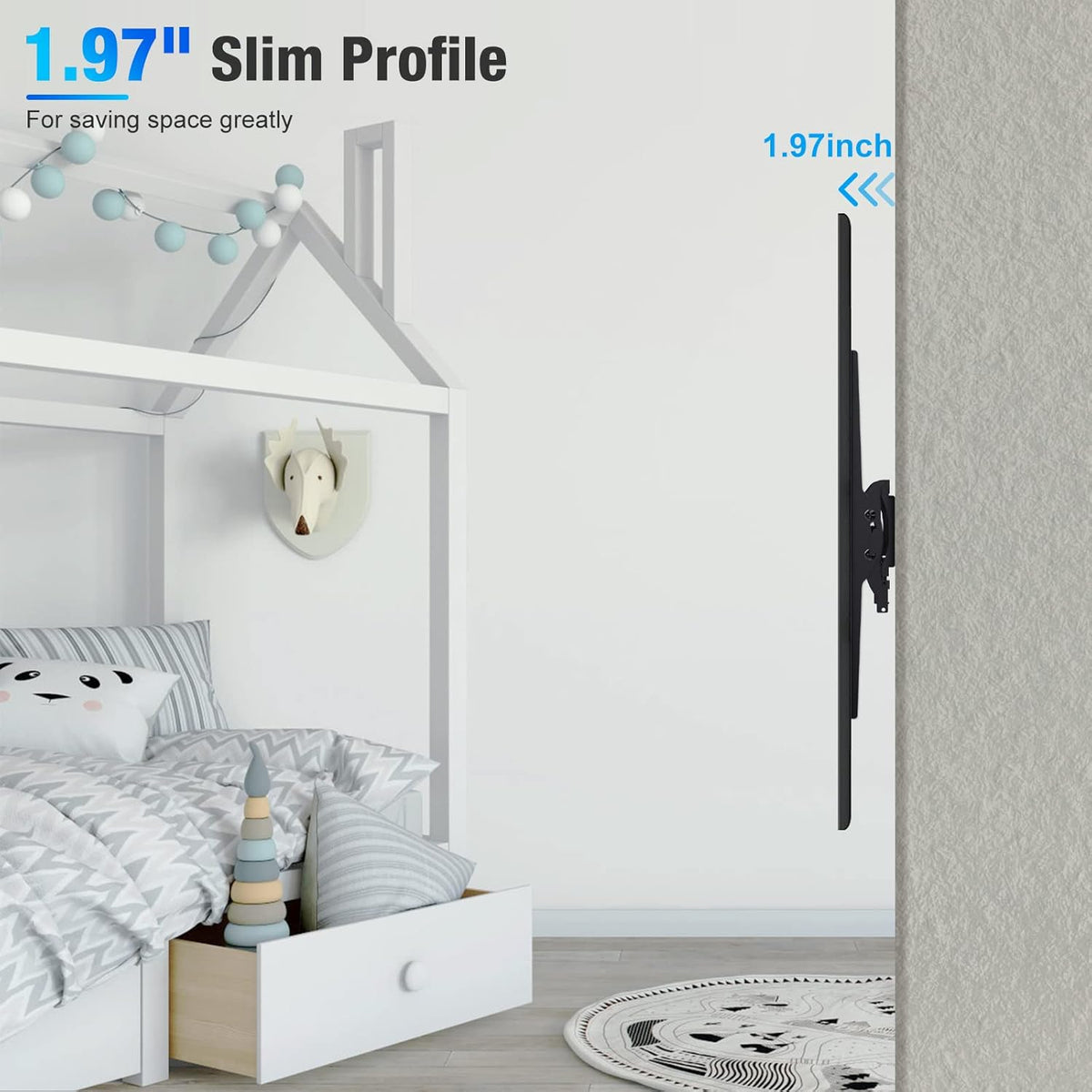 C-MOUNTS Tilting TV Wall Mount Bracket Low Profile for Most 26-65 inch Flat ScreenCurved TVs, Monitor, TV Mount with Max VESA 400x400mm Weight up to 110 lbs - PuriLite