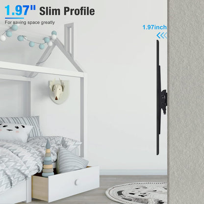 C-MOUNTS Tilting TV Wall Mount Bracket Low Profile for Most 26-65 inch Flat ScreenCurved TVs, Monitor, TV Mount with Max VESA 400x400mm Weight up to 110 lbs - PuriLite