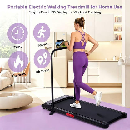 Compact Small Walking Pad Treadmill with Incline, 3.0HP Portable Walking Treadmill with Handle Bar, 0.6-7.6 MPH Mini Treadmills for Home Small, Electric Treadmills for Exercising