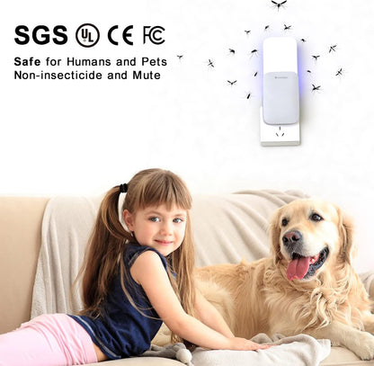 Mosalogic Fly Trap Plug in Mosquito Killer Gnat Moth Catcher Fly Tapper Indoor with Night Light for 400 Sq Ft of Protection White-1PACK - PuriLite