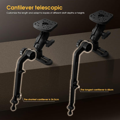 Kayak Fish Finder Mount 360° Adjustable 1.5" Ball Kayak Transducer Mount with Expandable Suspension Arm Transducer Fish Finder - PuriLite