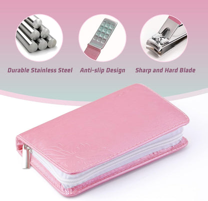 WOAMA Manicure Set 30 in 1 Nail Clipper Set Nail Kit for Women Men Stainless Steel Manicure Kit Professional with Travel Case - PuriLite