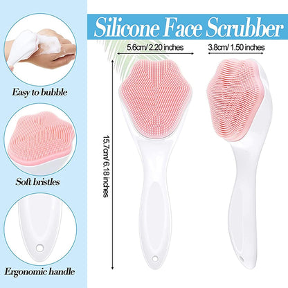 Purilite Select Silicone Face Scrubbers + 2 Exfoliating Lip Brushes + 2 Facial Cleansing Brushes – Gentle Exfoliation & Deep Cleansing Set - PuriLite
