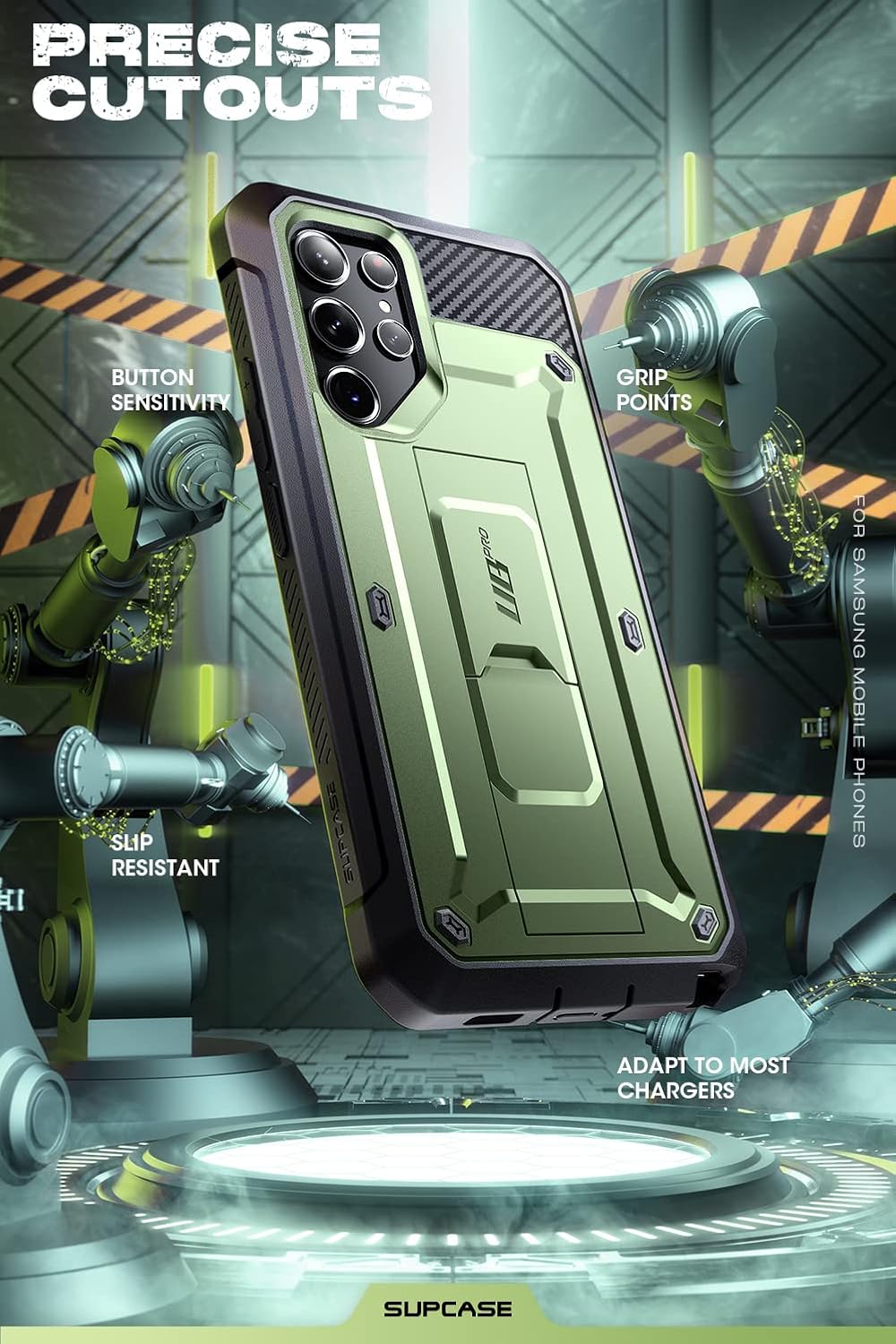SUPCASE Unicorn Beetle Pro Case for Samsung Galaxy S23 Ultra 5G (2023), [Extra Front Frame] Full-Body Dual Layer Rugged Belt-Clip & Kickstand Case with Built-in Screen Protector (Black) - PuriLite