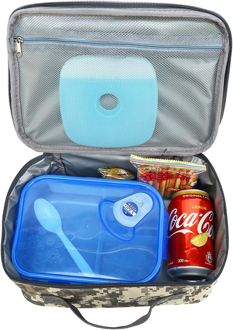 FlowFly Kids Lunch Box Insulated Soft Bag Mini Cooler Back to School Thermal Meal Tote Kit for Girls, Boys, Black - PuriLite