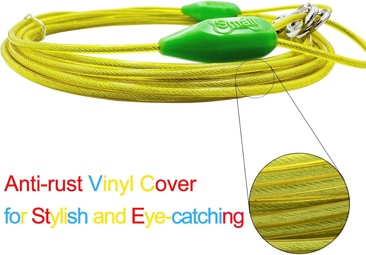 Petest 25ft Reflective Tie-Out Cable for Small Dogs Up to 35 Pounds - PuriLite