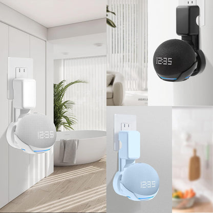ZUOLACO Wall Mount Holder for Echo Dot 5th Generation, Outlet Wall Mount Stand for Echo Dot 5th/4th Gen, No Screws or Drilling Needed, Space-Saving Dot Accessories with Cable Hidden Storage, White - PuriLite