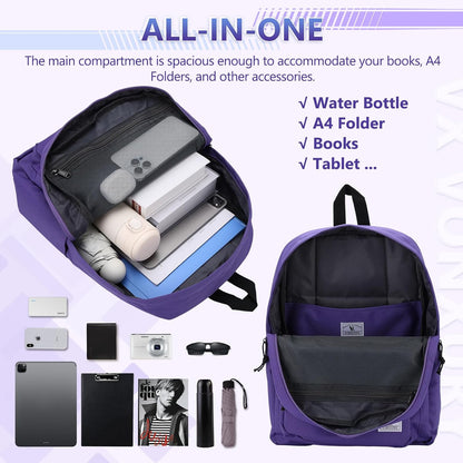 School Backpack for Kids,Lightweight Water Resistant Work Travel Backpack for Women Men Teens VONXURY - PuriLite