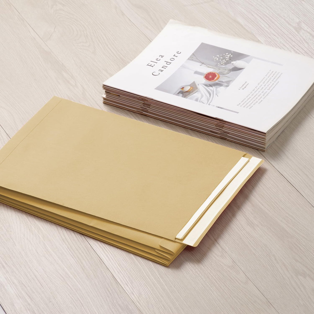 Tanshuqin 9" x 12.75" Self-Seal Catalog Envelopes 32lb Kraft Envelopes for Invitation Cards, Organizing and Storage, Pictures, Photos, Documents (100 PCS) - PuriLite