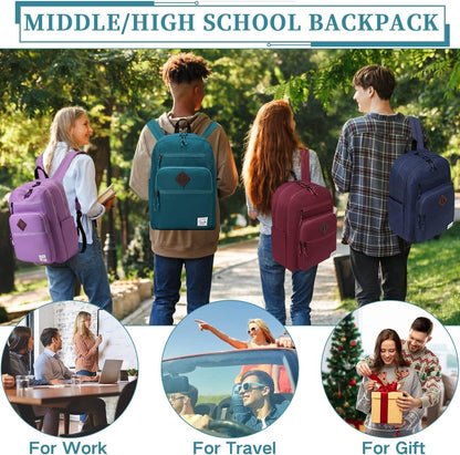 School Backpack for Men Women,Vaschy Lightweight School Bag Bookbag Casual Daypack for High School/College/Teens/Travel/Work - PuriLite