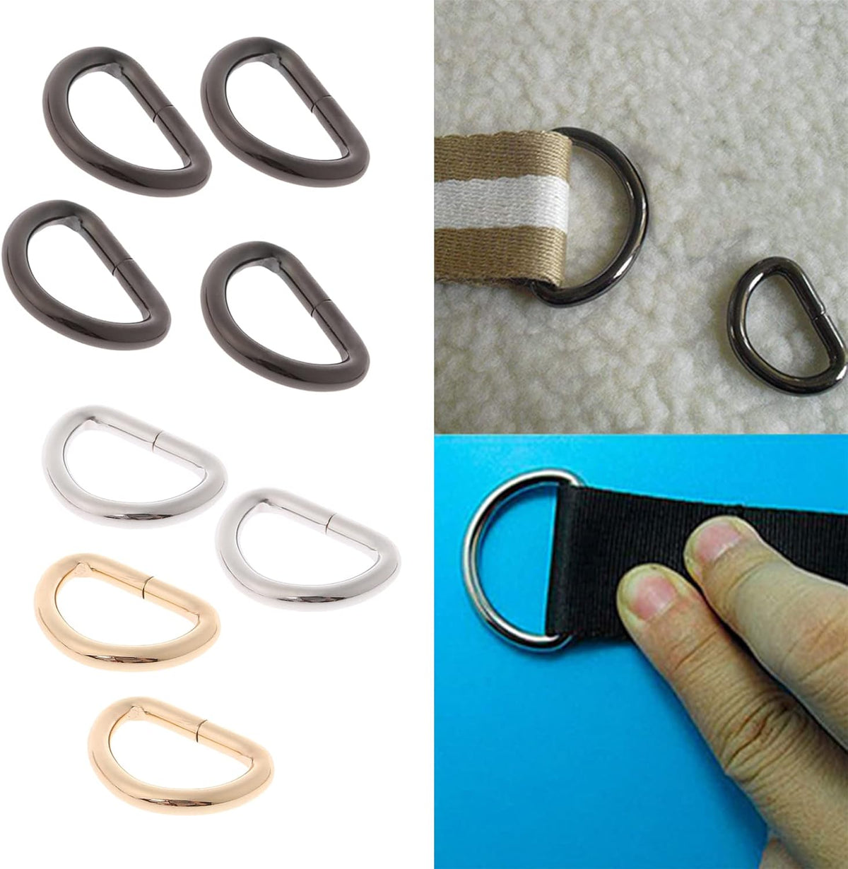 aoozleny 4 sets Buckles Hook Clip, D Dee Ring Side Release Adjustor Triglides Pet Dog Collar Buckles - PuriLite