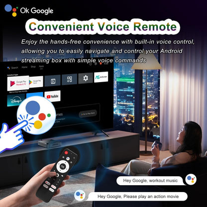 LEFFOT Android TV Box 2025,4K UHD Steaming Devices for TV,2GBRAM + 8GBROM,with HDR10,2.4G&5G WIFI6,BT 5.0,Smat TV Box RK3518 - PuriLite