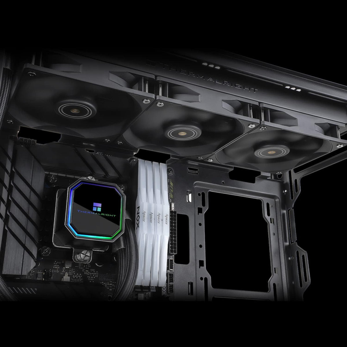 Thermalright Frozen Prism 360 Black AIO Water Cooler,Liquid CPU Cooler, 3×120mm PWM Fans Water Cooling System,1850RPM High Speed,Compatible with AMD/AM4/AM5&Intel LGA1151/1200/2066/1700 - PuriLite
