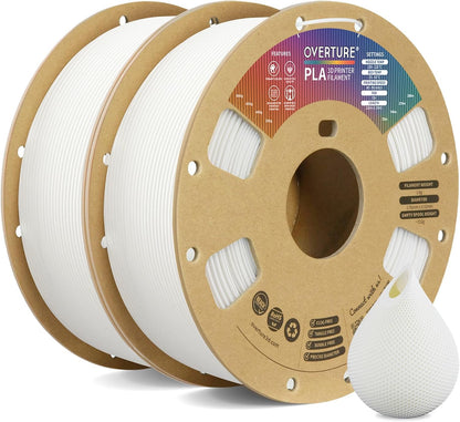 OVERTURE PLA Filament 1.75mm PLA 3D Printer Filament, 1kg Cardboard Spool (2.2lbs), Dimensional Accuracy +/- 0.02mm, Fit Most FDM Printer (Black 1-Pack) - PuriLite