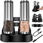 [Upgraded Larger Capacity] Electric Salt and Pepper Grinder Set with USB Charging Base, 95ml Large Capacity, Adjustable Coarseness,Stainless Steel Automatic Pepper Mill (Upgraded Capacity-A) - PuriLite