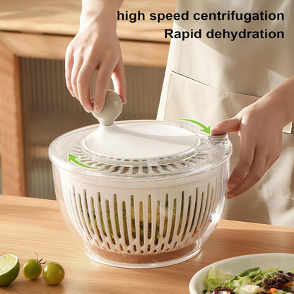 Salad Spinner Small - 4.5L Lettuce Dryer Spinner - Container with Non-Slip Base Bowl Strainer Storage for Kitchen Fruit Vegetable Refrigerator - PuriLite