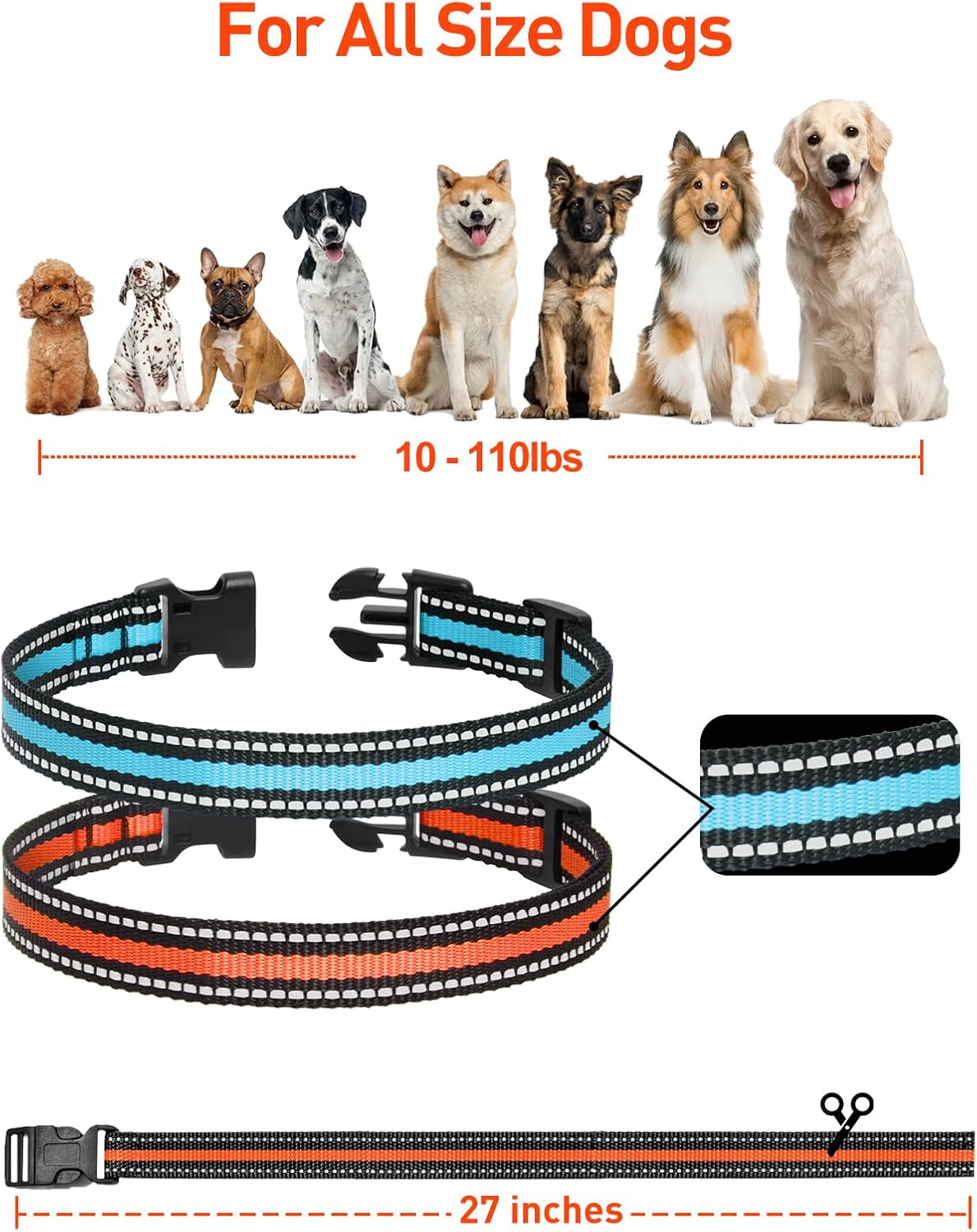 DOGLinsen 2-in-1 Bark and Shock Collar for Dogs, Smart Anti Barking Dog Training Collar with 5 Adjustable Sensitivity, Automatic Bark Collar with Remote, Vibration, Beep, Shock and Automatic - PuriLite